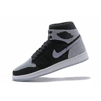 Nike Erkek Air Jordan 1 Retro High Flyknit Gri / Siyah Basketbol Ayakkabısı Türkiye - RI84UVMI